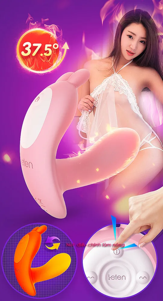 Mini rabbit vibrator with remote, G-spot massage, female — hình 7
