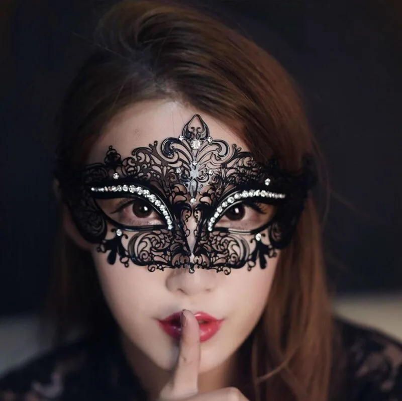Dark Queen Costume Mask for Erotic Role Play — Premium Quality Metal Mask with Adjustable Fit