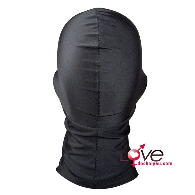 Full Head Fabric Mask BDSM Increase Desire Black Adjustable — hình 2