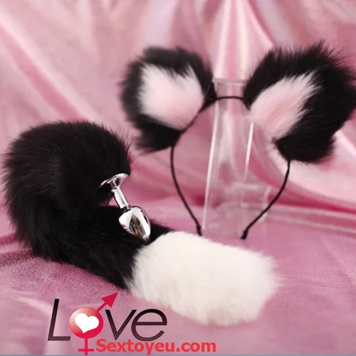 Fox Ear Headband and Tail Cosplay Set Cute Playful — hình 2