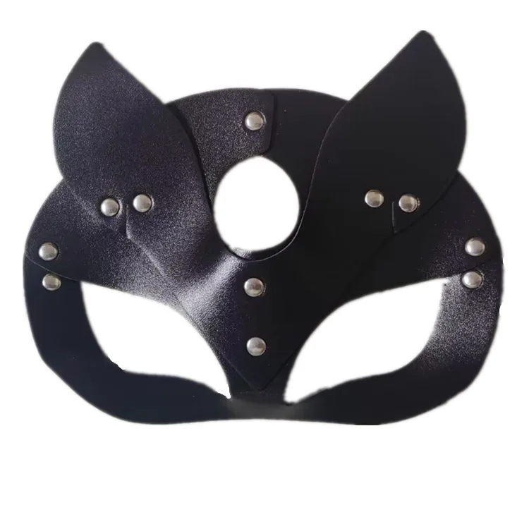 Cute Cat Ear Leather Mask Soft Flexible Easy Clean Play — hình 4