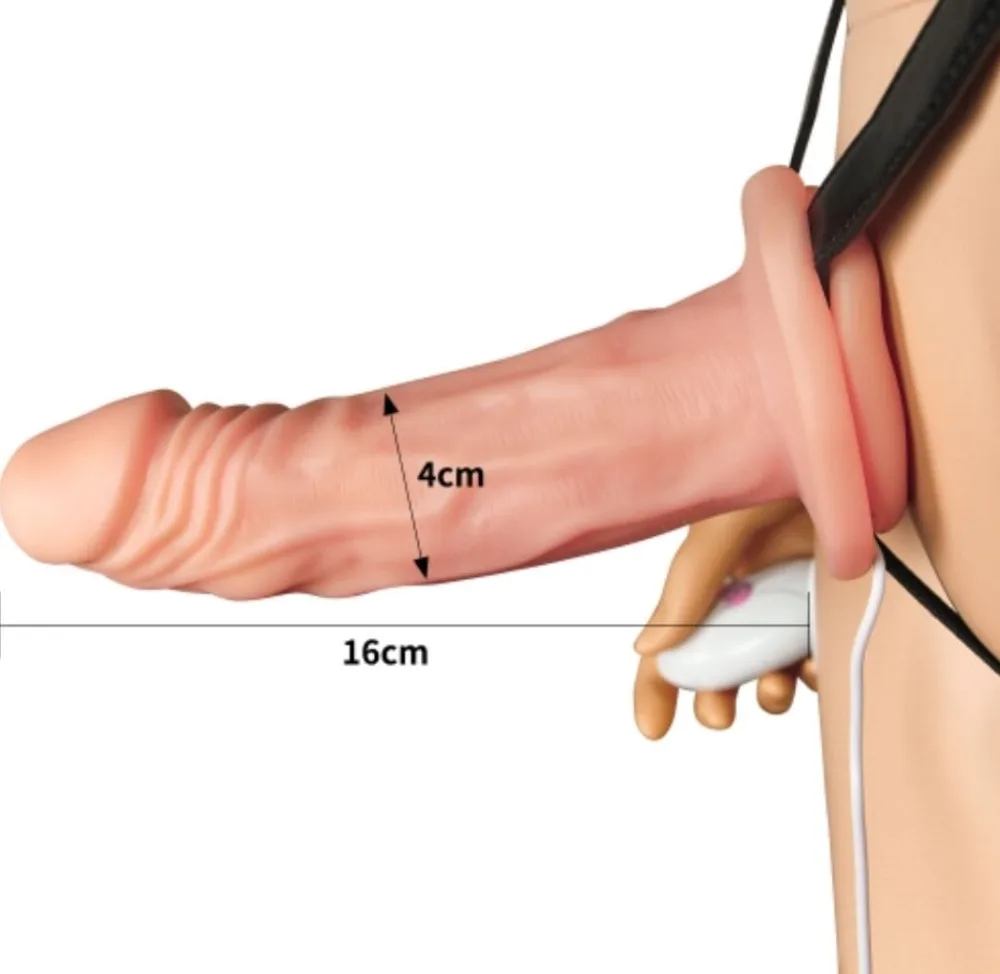 DC65K Hollow Strap-On Dildo – Rigid Or Vibrating Couple Play — hình 2