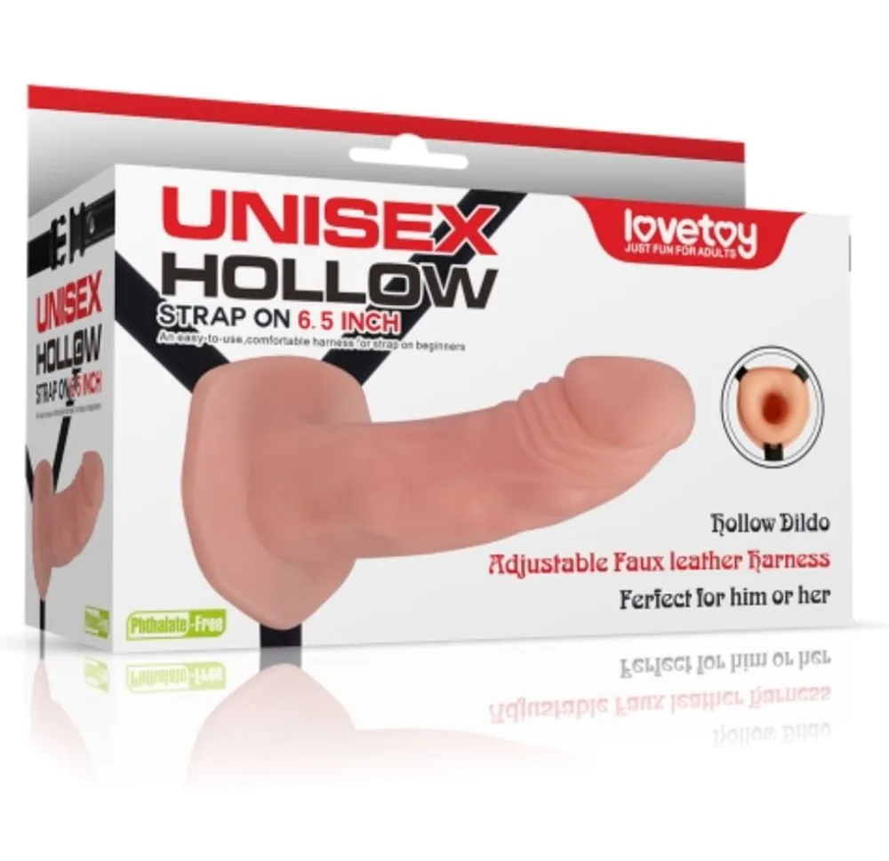 DC65K Hollow Strap-On Dildo – Rigid Or Vibrating Couple Play — hình 6