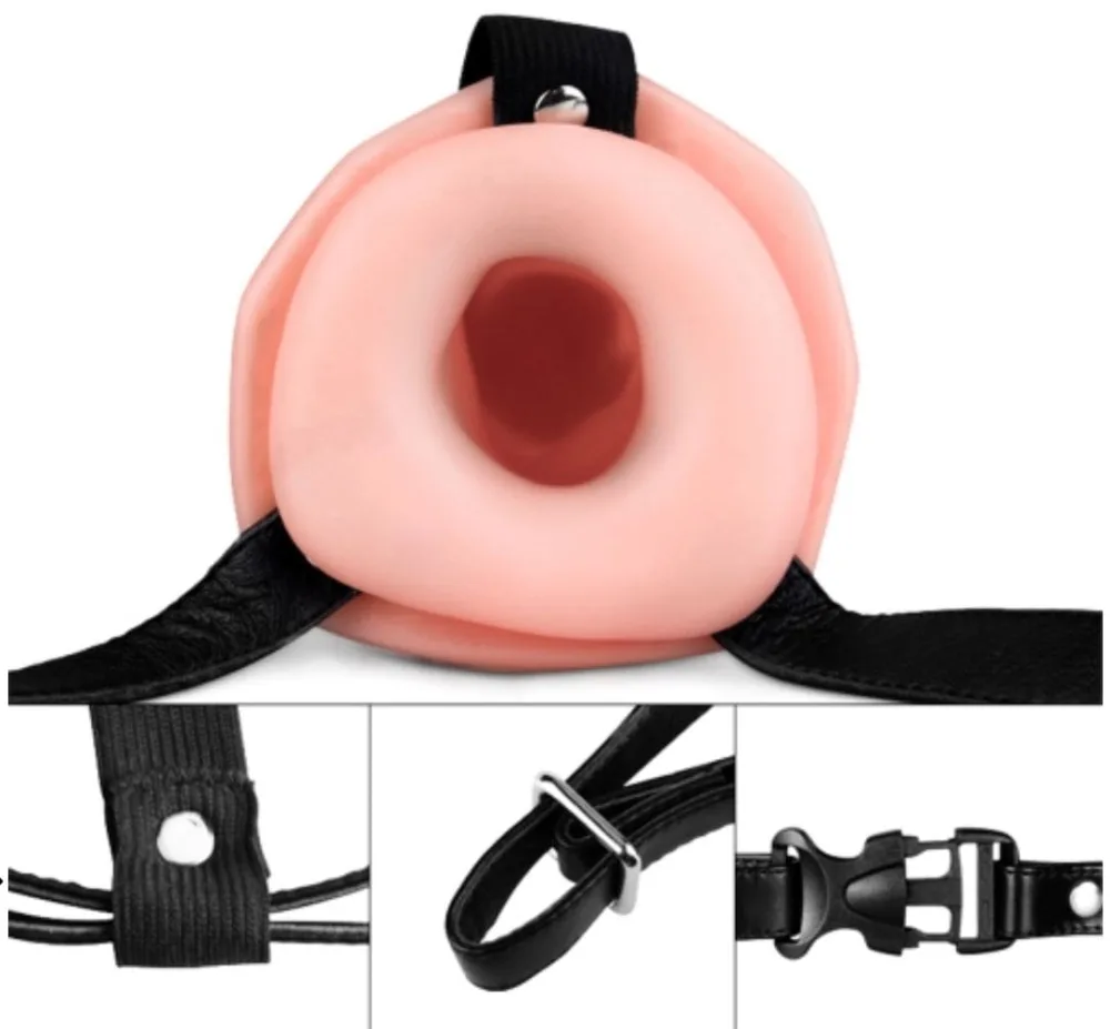 DC65K Hollow Strap-On Dildo – Rigid Or Vibrating Couple Play — hình 4