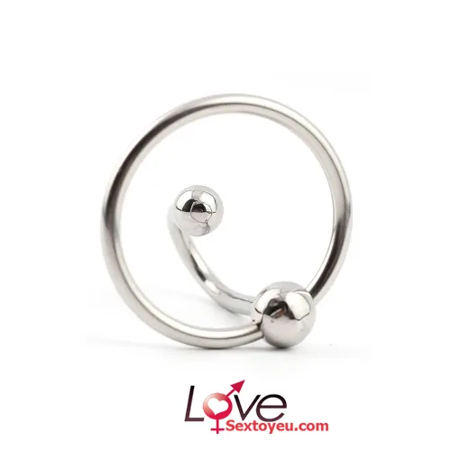 Inox Beaded Penis Lock with Urethral Hook for Intense — hình 3
