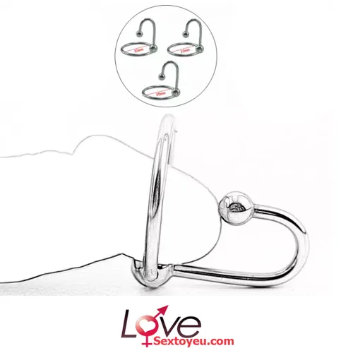 Inox Beaded Penis Lock with Urethral Hook for Intense — hình 6