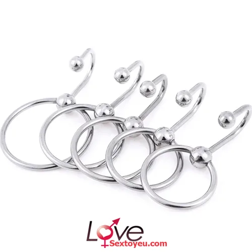 Inox Beaded Penis Lock with Urethral Hook for Intense — hình 7