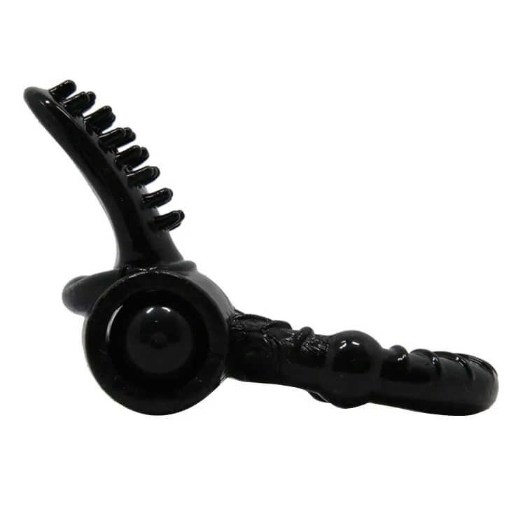 Vibrating Penile Ring with Clitoral Licking for Intense — Equipped with replaceable LR44 button batteries, it ensures