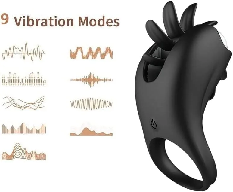 DC71M Vibrating Penis Ring With Clitoral Licking Function — This results in more passionate and fulfilling experiences