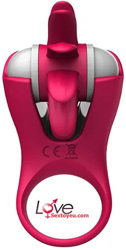 2in1 Rotating Licking Ring Stimulator Couples Silicone Toy — hình 4