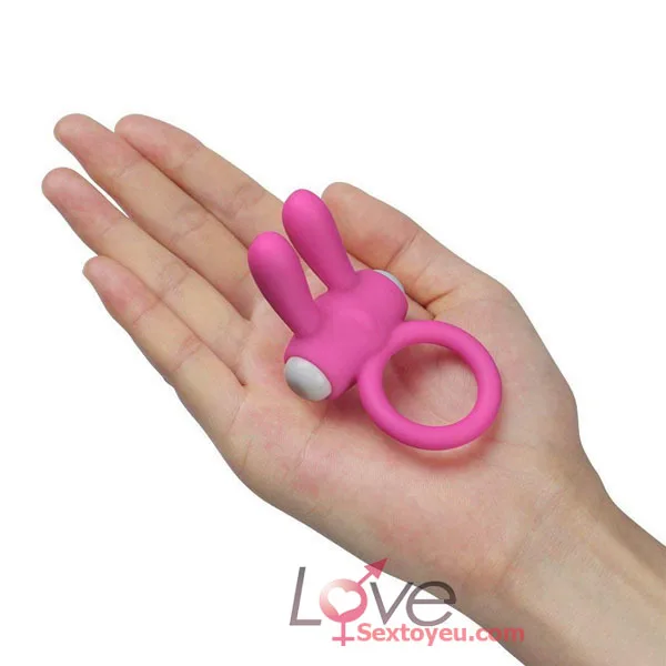 Double Rabbit Ears Vibrating Ring Couples Intimate Toy Pink — hình 3
