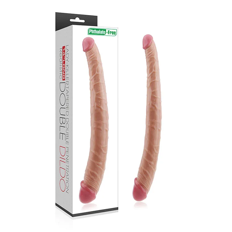 Soft Double-Ended Silicone Vibrator for Lesbian Couples — The smooth surface along with the realistic shape ensures