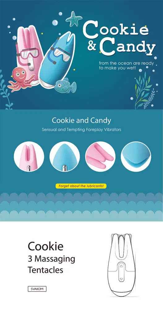 Cookie Candy Dual Mini Massager Nipple G-Spot Pink Blue — Powerful Multi-Point Stimulation for Sensational Pleasure
