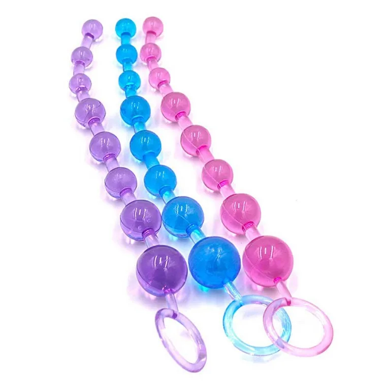 Anal Bead Toy Silicone Medical Grade Black Blue Pink Purple — Hygienic & Simple to Maintain