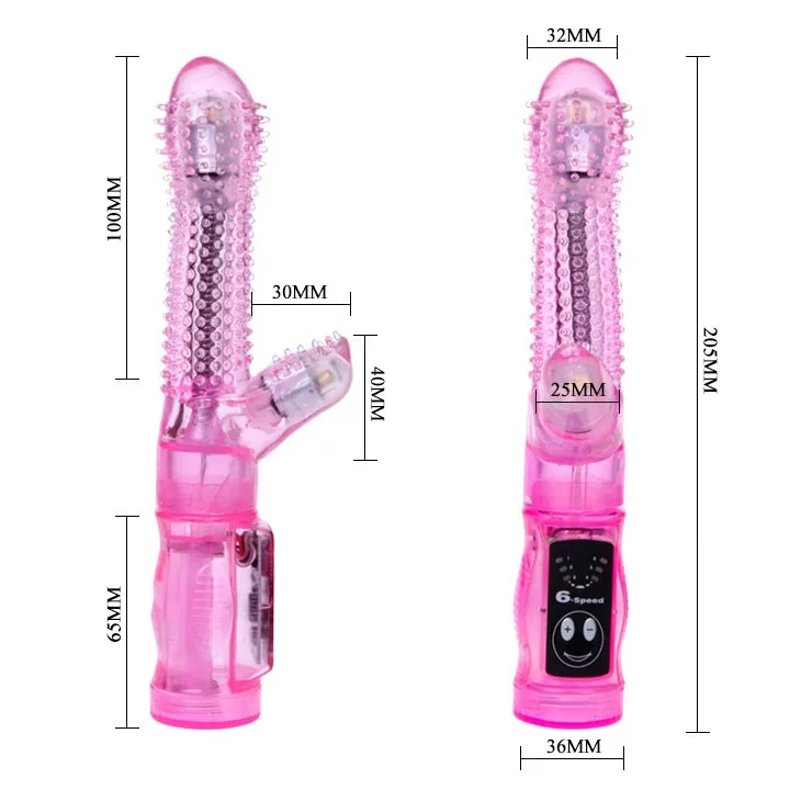 Intimate Tease Textured Multi-Function Vibrator for Couples — Detailed Specifications of Intimate Tease Spiked Dildo