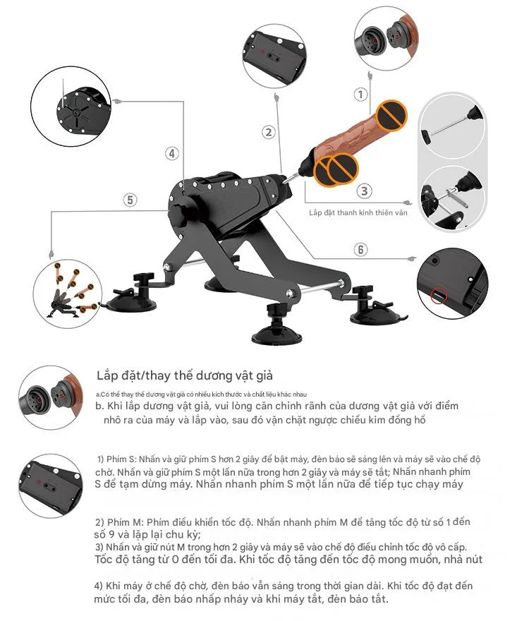 4-Leg Robot Automatic Sex Machine with Remote Control & — hình 8