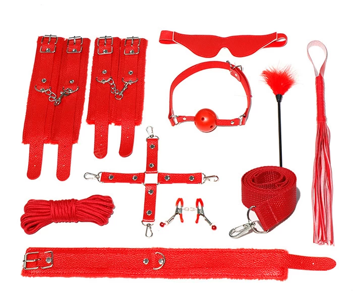 10 Piece BDSM Combo Set Soft Safe Sexy 50 Shades Inspired — hình 7