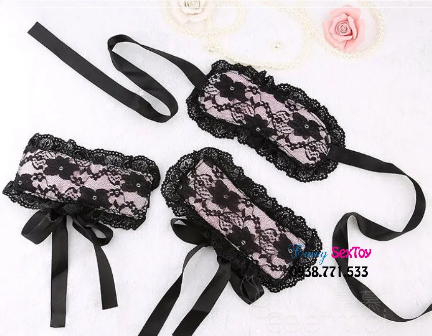BDSM Starter Kit Blindfold and Restraint Play Accessories — hình 4