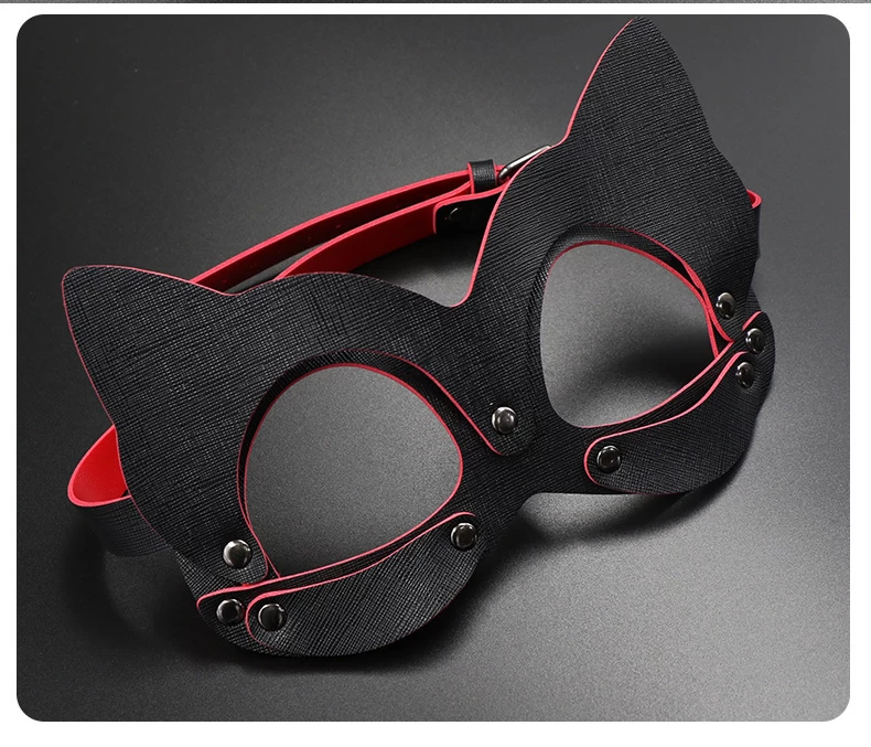 Soft Leather Fox Mask Sexy Erotic BDSM Mystery Play — hình 2
