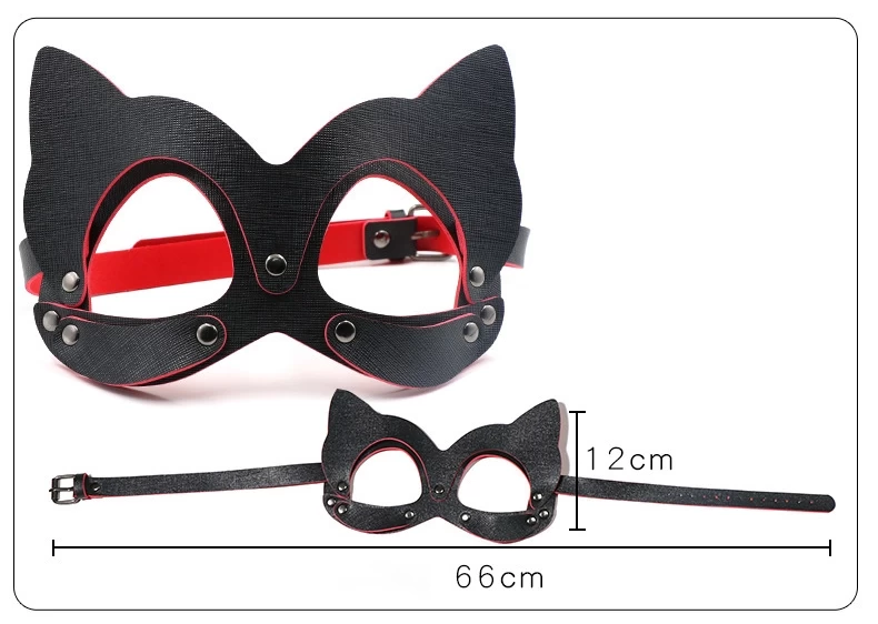 Soft Leather Fox Mask Sexy Erotic BDSM Mystery Play — hình 4