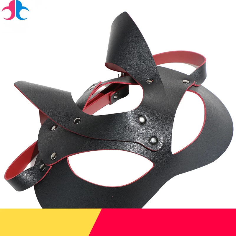 Soft Leather Fox Mask Sexy Erotic BDSM Mystery Play — hình 6