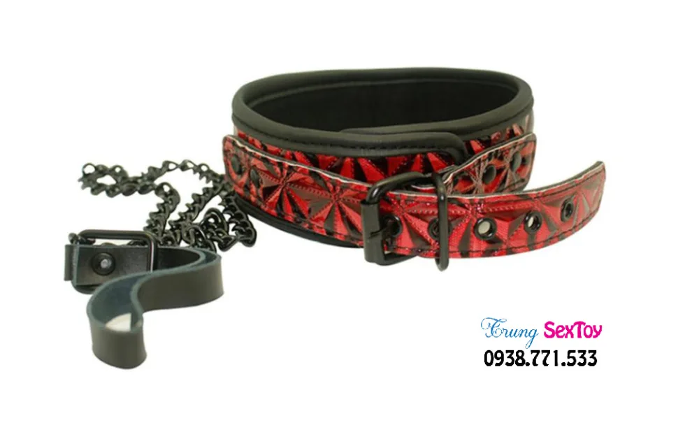 BDSM Collar with Whip for Erotic Bondage Play — Superior Quality and Comfort