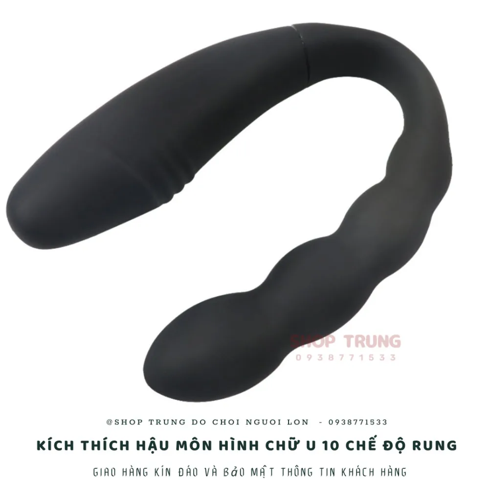 Remote Control U-Shaped Anal Vibrator with 10 Modes Black — hình 6