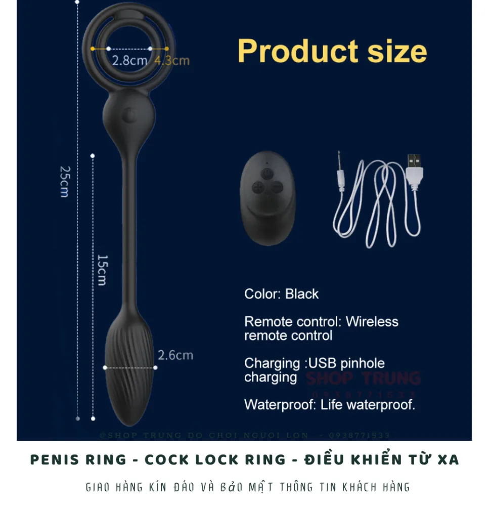 Remote Control Silicon Cock Ring Multiple Vibration Modes — hình 7