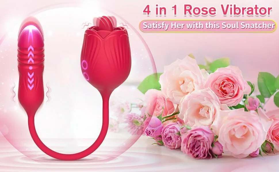 SHP1335 Flower-Shaped Thrusting Vibrator Warming Licking — hình 3