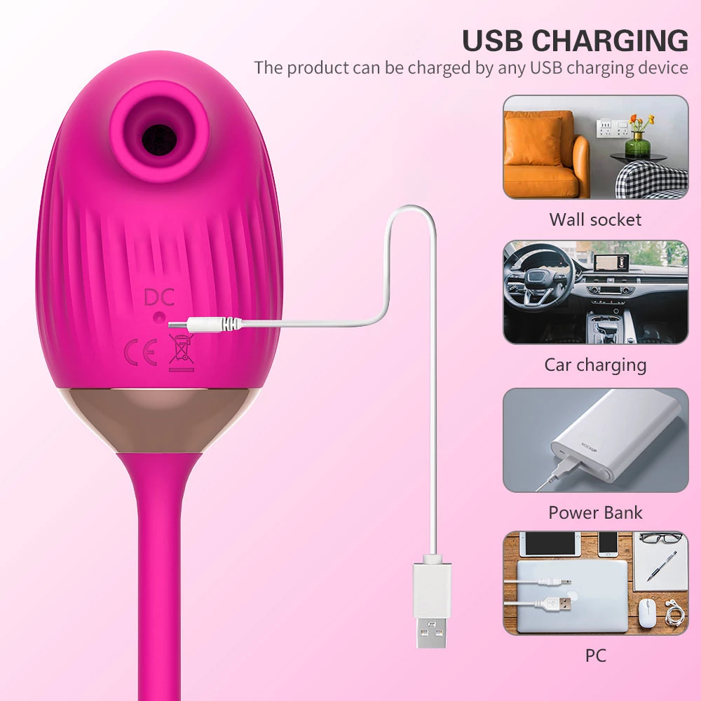 Vivian G-Spot Vibrator Suction Blow 10 Modes Soft Silicone — hình 12