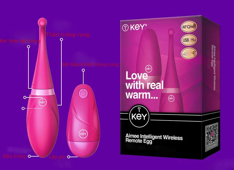 KEY Remote Control Premium Silicone Female Vibrating Egg — hình 4