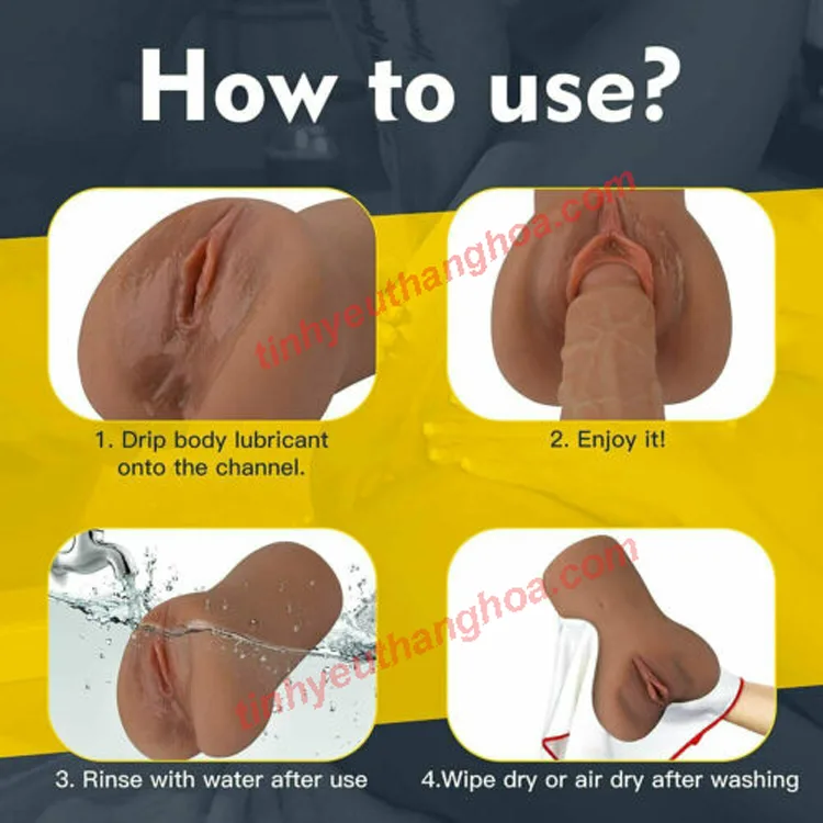 Brown Silicone Soft Realistic Male Masturbator Non — hình 8