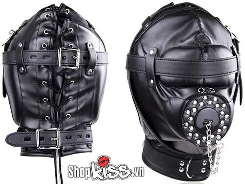 Full Head BDSM Leather Hood for Intense Sensory Play — Adjustable Comfort For All Sizes