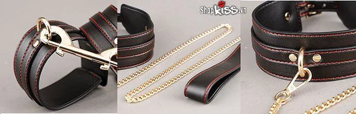 Red Black Premium PU Leather Fetish BDSM Restraint Kit — Designed for Maximum Pleasure and Safety