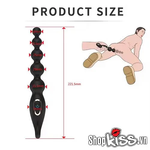 7 Frequency Prostate Anal Beads Silicone Massage Toy — Designed to Heighten Male Pleasure and Prostate Stimulation