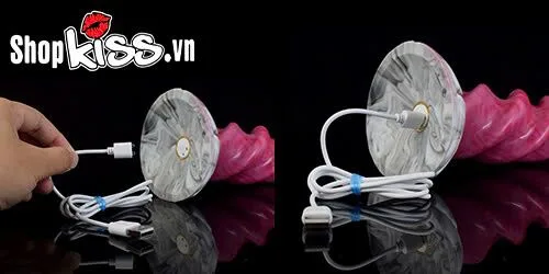 Spiral Silicone Anal Plug with Vibration Red Goris Color — hình 3