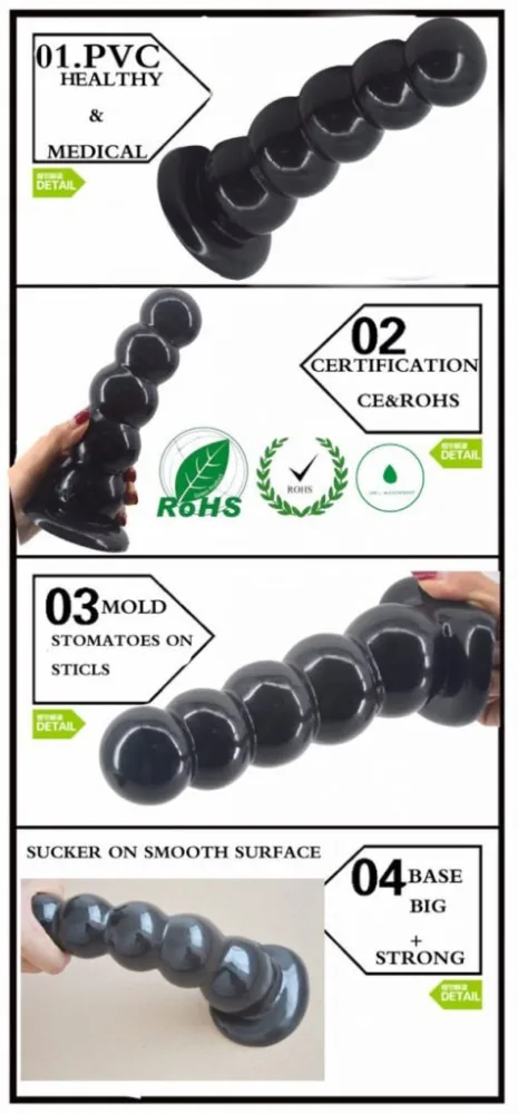 Extra Large Beaded Silicone Anal Stimulator for Men — hình 3