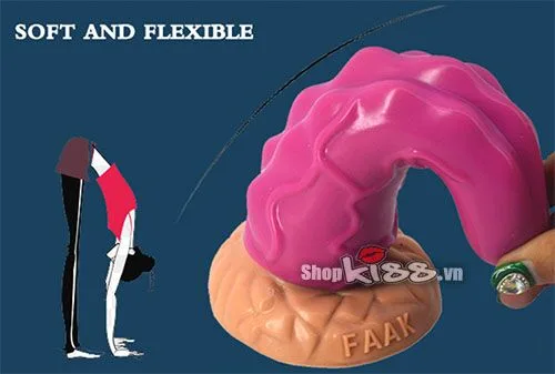 Silicone ABS Anal Stimulator Rhino Horn Shape 17cm Soft — hình 3