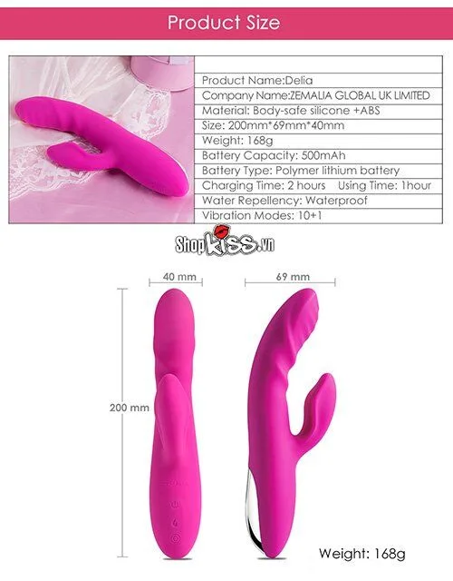Zemalia Delia G-Spot & Clitoris Massager Pink — Powerful Features & Specifications
