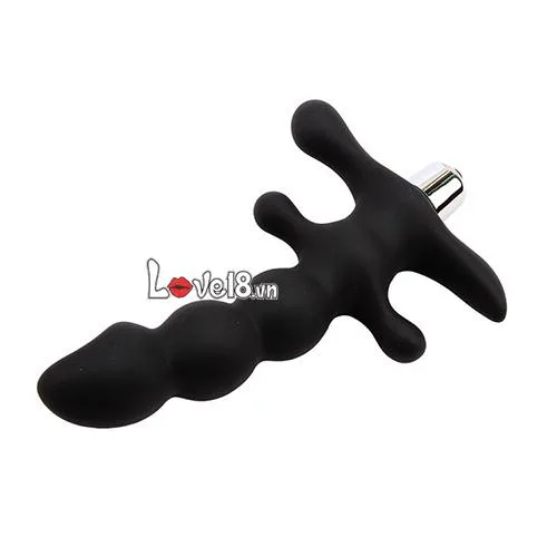 Black Mont Silicone Anal Massager with Vibration Waterproof 16cm