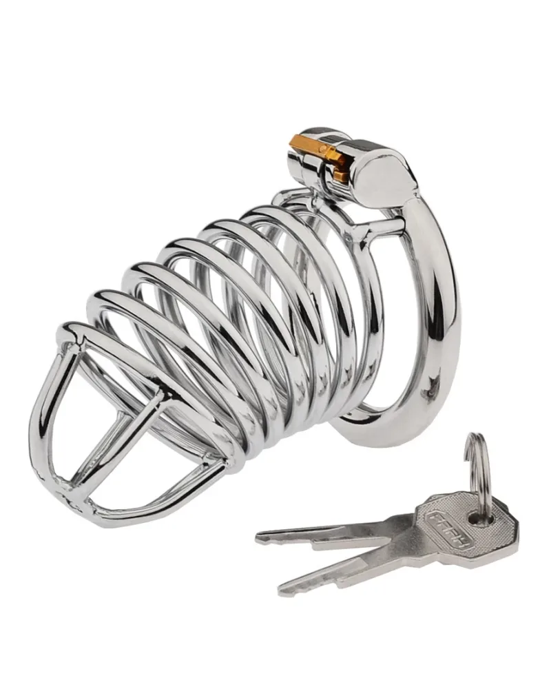 Stainless Steel Male Chastity Cage Safe SM Toy — hình 2