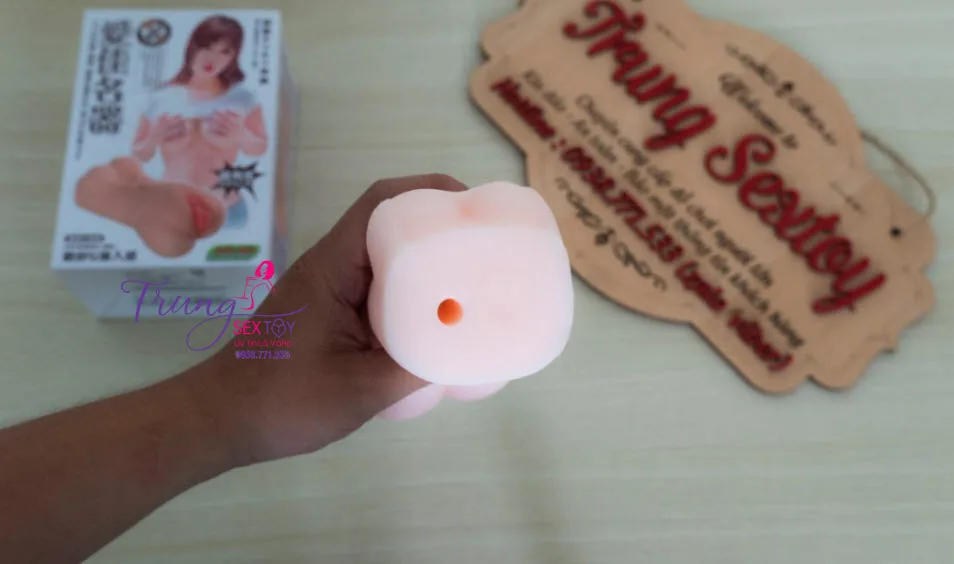 4D Solid Silicone Handheld Vagina Masturbator Soft — hình 5