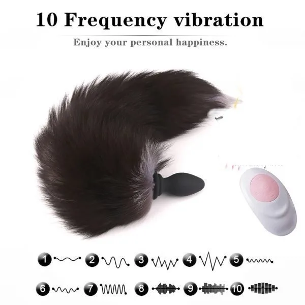 Remote Control Vibrating Anal Tail Silicone Toy — hình 3