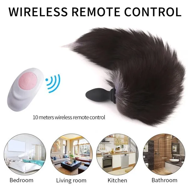 Remote Control Vibrating Anal Tail Silicone Toy — hình 4
