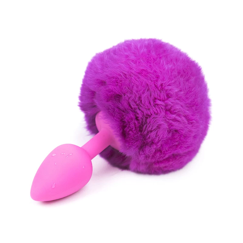 Soft Silicone Bunny Tail Butt Plug Multi-Color Cosplay SM — hình 2