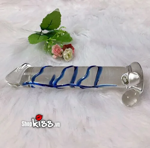 Green Ribbed Glass Dildo Gay Male Masturbator Pleasure Toy — Versatility and Durability for Endless Enjoyment