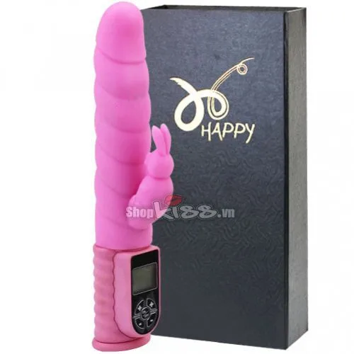 Happy Multi-Function Vibrating Rotating Silicone Dildo — Imported from Japan and designed by the renowned sextoy