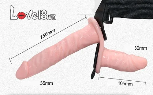 Ultra Double Ended Strap On Vibrating Soft Silicone Toy — hình 4