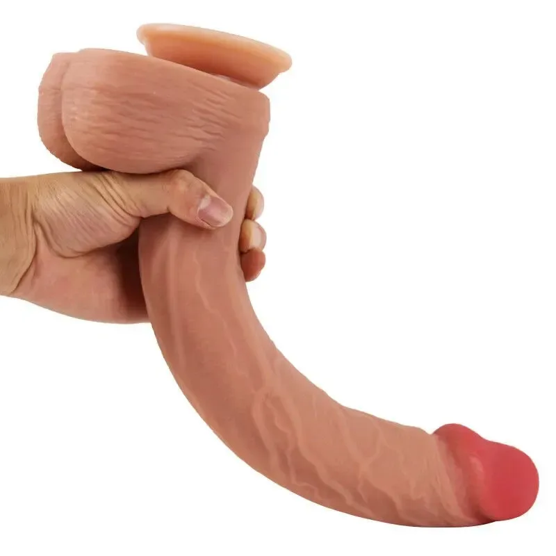 32cm Dual Layer Soft Realistic Silicone Male Dildo — hình 2