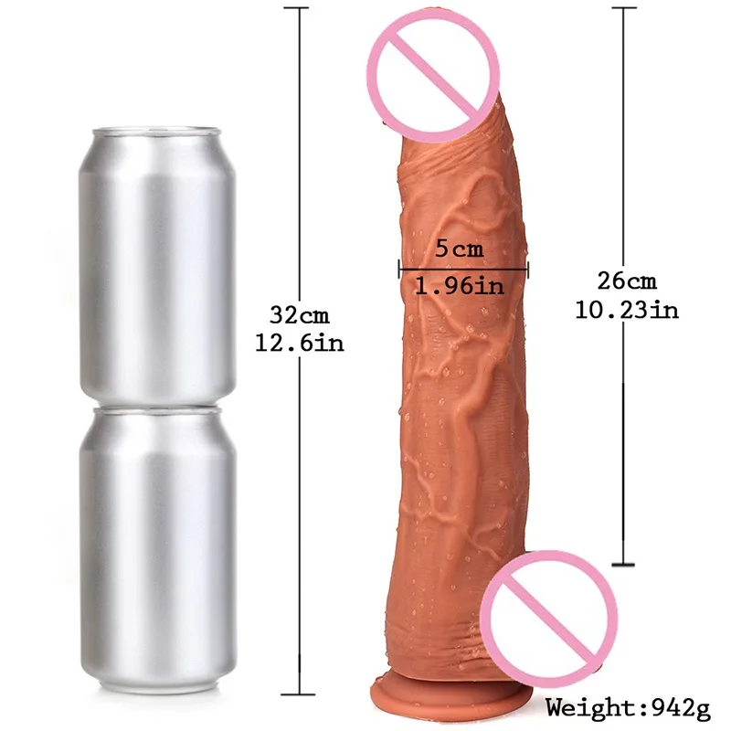 32cm Dual Layer Soft Realistic Silicone Male Dildo — hình 6
